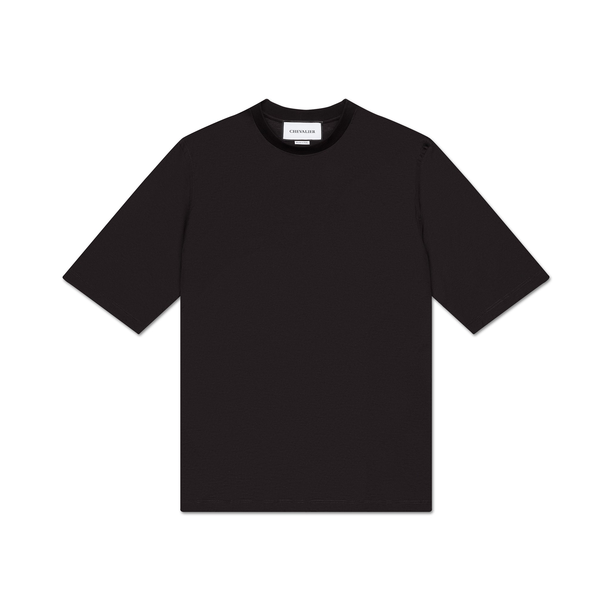 Black Short-Sleeved Jersey T-Shirt